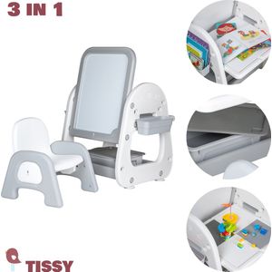 Tissy Innovatieve whiteboard en speeltafel Combo - Tekentafel - tekenbord - speeltafel- leestafel - bouwtafel - leren rekenen - leren schrijven - Cadeau