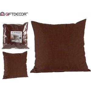 Giftdecor - voordeel set van 2 sierkussens inclusief vulling - 40*40cm - BRUIN