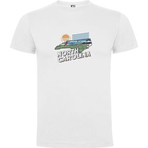 Wit Wanna have t-shirt voor de echte Amerika liefhebber USA de Amerikaanse staat North Carolina Print Full Color Maat S