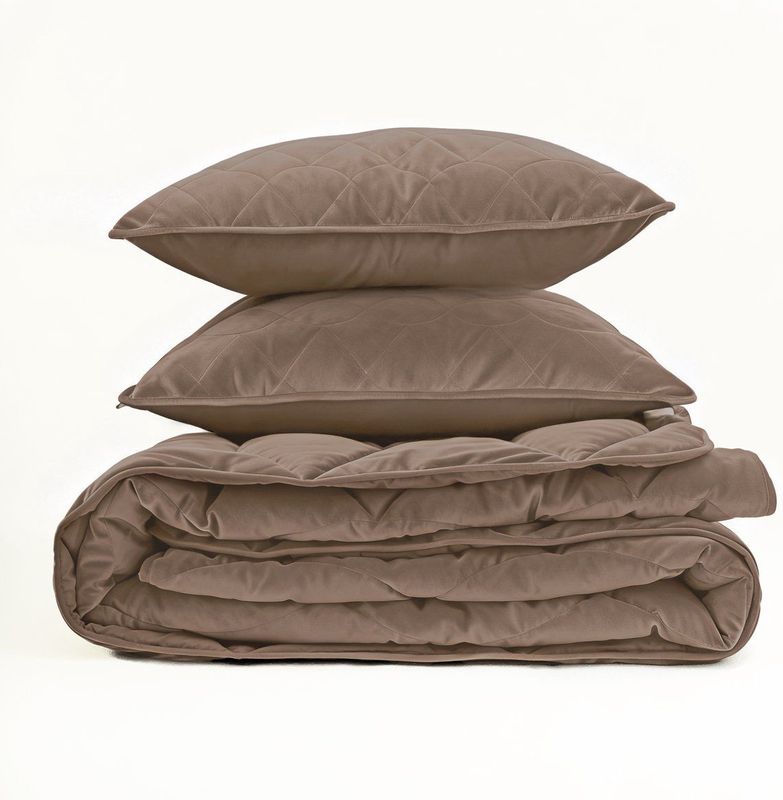 Sleeptime - 2 in 1 Velvet Dekbed - Taupe/Bruin - 240 x 200 - Inclusief Slopen