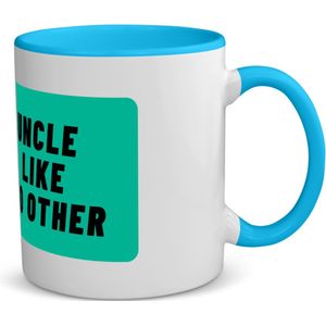 Akyol - uncle like no other koffiemok - theemok - blauw - Oom - geweldige oom - niemand anders - verjaardag - cadeau - kado - bedankje - geschenk - 350 ML inhoud