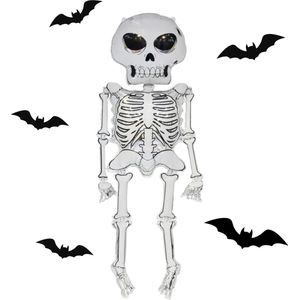 My Theme Party | 2x skelet folie ballon met vleermuizen - Halloween ballon - Halloween decoratie - Griezel ballonnen