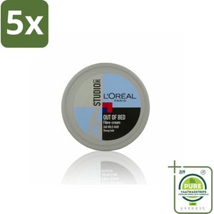 5 x L'Oréal Studio Line Special FX Out of Bed Fibre Cream 150 ml - Grootverpakking - Haar Styling - Warrig Effect - L'Oréal Paris - Studio Line - Haar Crème