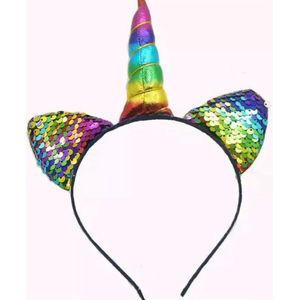 Pride eenhoorn haarband - Regenboog - Diadeem - Eenhoorn Tiara - Unicorn Haarband - Haar Accessoire - Hoofdband met Oortjes - Verjaardagsfeestje - Verkleden