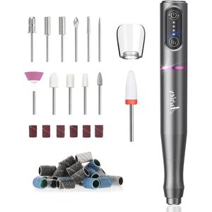 Draadloze Nagelboor Set - 12-in-1 Nagelfrees - Geschikt Voor Manicure en Pedicure - Zilver