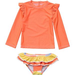 Snapper Rock - UV Zwemset voor baby's en kinderen - Lange mouw - Good Vibe - Oranje - maat 4 (97-104cm)