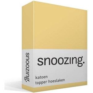 Snoozing - Katoen - Topper - Hoeslaken - Tweepersoons - 150x200 cm - Geel