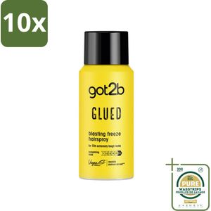 10 x Got2B - Haarspray - Glued Mini - 100 ml - Grootverpakking - Haarspray Mini - Extreme Hold - Handige Haarspray - Vegan Haarspray - Haarspray Voor Reizen