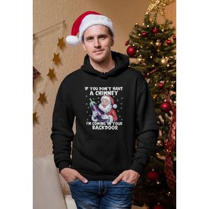 Backdoor Santa - Kersttrui - Kerst Trui Zwart - Grappig Kersttrui - Maat M - Limited Edition
