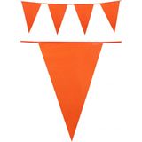 Oranje feestartikelen vlaggenlijn plastic 25 meter - Koningsdag/WK/EK voetbal vlaggenlijn slinger