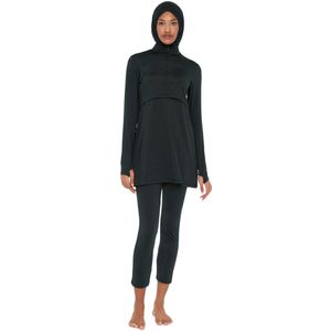 Trendyol Zwarte Surf-Hand-Over Hijab Boerkini Met Lange Mouwen En 4-Delige Badpakset Tctss22Cf0012