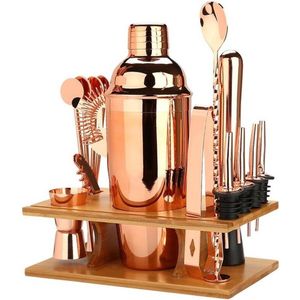 Bloominggoods® Cocktailshaker - Cocktail set - Cocktail - Roze Goud - Roze - Luxe Cocktailmaker - Complete set - 16-Delig