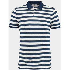 Bos Bright Blue Polo korte mouw Blauw Ramses Polo Stripes 23108RA53BO/267 dark denim