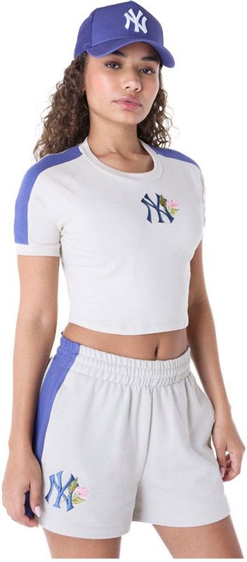 New Era - MLB Floral Crop - T-shirt - Wit - Korte Mouwen