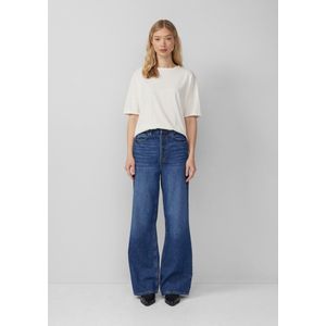 Jeans - Catie - Hoog Uitgesneden - Wijde Pijpen - Niet-stretch Denim - 5-pocket Ontwerp