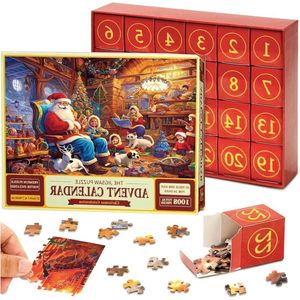Kerstmis Legpuzzel24 Dagen Kerstpuzzel Aftelkalender 2024Grappig Kerstspel CadeauMuurdecoratie
