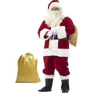 Kerstmankostuum Deluxe - Sinterklaaskostuum Santa Claus - kostuum voor volwassenen - 10 - delig - L