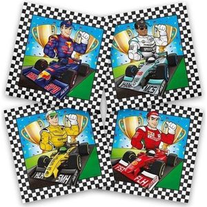 20x Race/Formule 1 thema servetten 33 cm