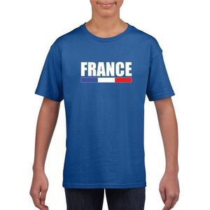 Blauw Frankrijk supporter t-shirt voor kinderen 122/128