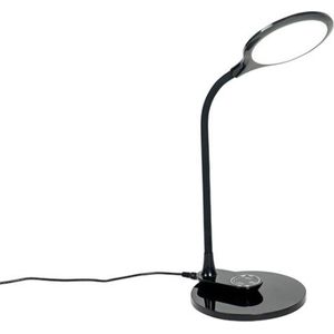 QAZQA joni - Design Dimbare LED Tafellamp met Dimmer - 1 lichts - H 380 mm - Zwart - Woonkamer | Slaapkamer | Keuken