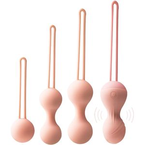 4 Stuks Kegelballen - Vrouwen Bekkenbodem Oefening - Strakker Blas Controle - Oplaadbare Oefenbal - Beige