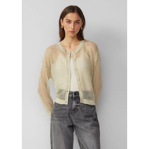 QS - Gebreid Vest - Champagne - Knitwear - Lange Mouw