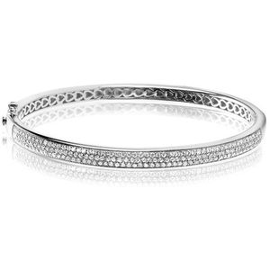 Zinzi zilveren armband wit 5mm breed 60mm diameter ZIA1183