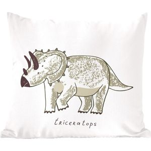 Sierkussens - Kussentjes Woonkamer - 60x60 cm - Kinderkamer - Triceratops - Dinosaurus - Jongens - Meisjes - Kids