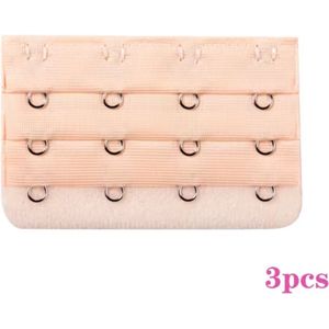 Scoby - 3 BH Verlengstukjes (4 Haaks) - Beige - Extenders voor Comfortabele Pasvorm - Bra Extenders for Adjustable Fit