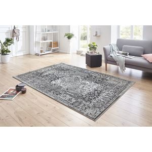 Flycarpets Vintage Laagpolig Vloerkleed - Plume - Blauw / Grijs - 200x290 cm