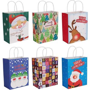 6-delige Kersttassen - Middelgrote Recyclebare Papieren Zakken - Bedankzakjes voor Bruiloften - Tassen voor Douchebedankjes - Bruidsfeesttassen - 6 Ontwerpen - 82""x43""x106"" .
