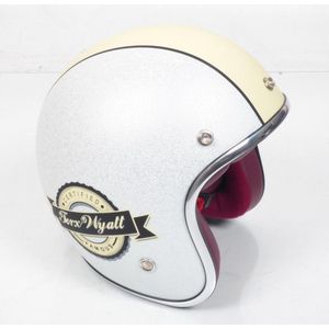 Casque bol jet Torx Wyatt blanc beige mat Taille XS pour moto scooter cyclo custom