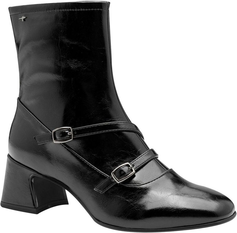 Tamaris - 1-25317-45 - Enkellaarsje - Zwart - Hoge Blokhak 5,5 cm