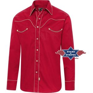 Heren Western Blouse Jack Red Stars&Stripes maat S