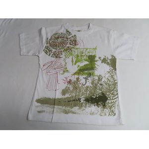 T shirt - Korte mouw - Jongens - Wit , kaki , rood - Beach iguana - 6 jaar 116