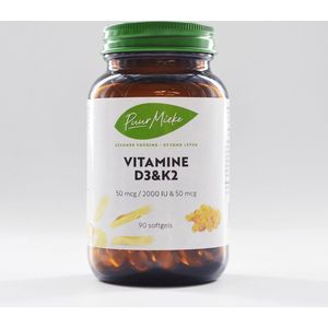 Vitamine D3 en K2 - 2000 IU en 50mcg - 90 softgels