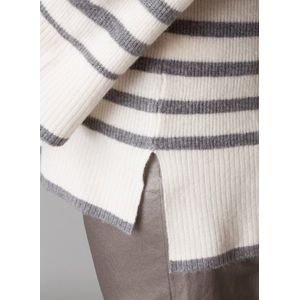 YESTA Selma Tops - Off White/Light Grey - maat 0(46)