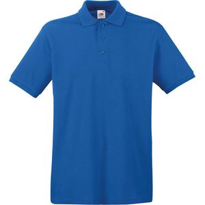 Fruit of the Loom poloshirt premium - blauw - heren - katoen - 180 grams L