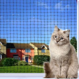 Kattennet voor balkon, 5 x 5 m, draadversterkt, robuust, uv-bestendig en weerbestendig, kattenbeschermingsnet voor balkon en ramen (zwart)