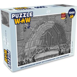Puzzel Stadskaart - Amsterdam - Vintage - Legpuzzel - Puzzel 1000 stukjes volwassenen - Plattegrond