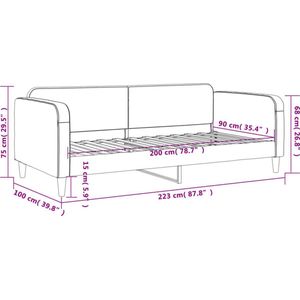 vidaXL Slaapbank 90x200 cm - Stof Zwart Slaapbank - Sofa Bed - Tweepersoonsbed - Daybed - Lounge Meubels