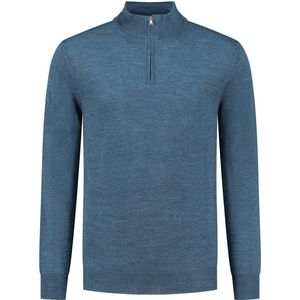 GENTS - Halfzip merinoblend - Polyblend - Blauw - Maat XXL/XXL