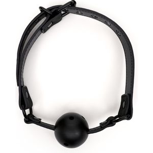 Ball-Gag - met siliconen bal - Verstelbaar riempje - Goede pasvorm - Zwart - BDSM