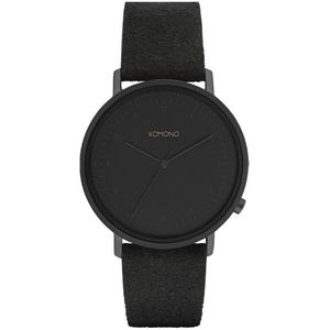 Komono Lewis Black Suede horloge  - zwart