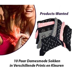 Damesmode Sokken 10 Paar in Verschillende Prints en Kleuren