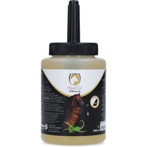 Excellent Equi Hoef Olie Natural met borstel - 500 ml - Met tea-tree olie – Inclusief kwast – Geschikt voor paarden - Verzorging - Hoefvet