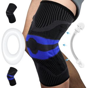 Kniebrace sportkniesteun- 2 stuks- zijdelingse stabilisatoren- patella-gelkussentjes- compressie- kniesteun mannen vrouwen- verlicht kniepijn- ACL meniscus artritis- maat XL