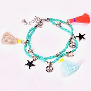 Ibiza armbandenset - Kwastjes - Sterren - Peace - Turquoise - Kralen - Lieve Jewels