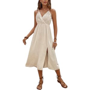 Bovista Open Rug Jurk - Backless - Body - Jurk - Shirt - Khaki - Maat XL