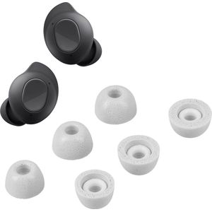 kwmobile 6x cover voor oordopjes - geschikt voor Samsung Galaxy Buds FE - Van memory foam in grijs - Maat S, M en L